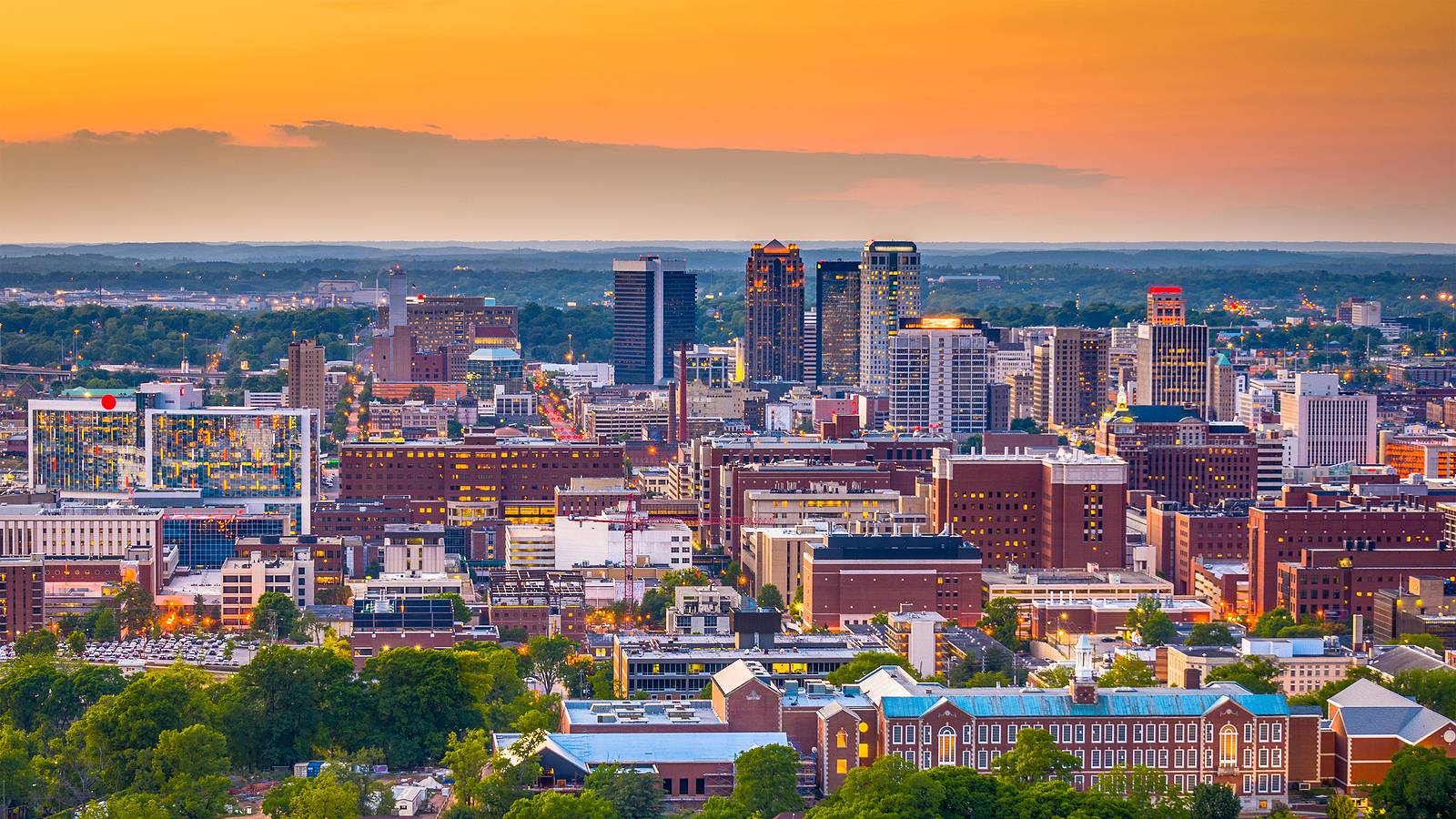 Birmingham, Alabama skyline at dusk